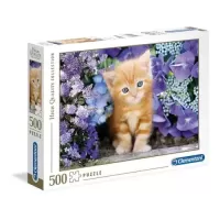 500 Gato con flores flowers 500pz
